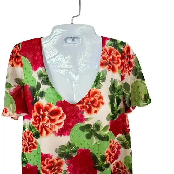 Show me your Mumu for Stitch Fix Floral Shift Trapeze Mini Dress Flowy Women’s S - Picture 2 of 6